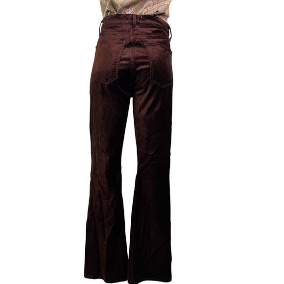 Agolde Nico High Rise Slim Bootcut Velvet Pants Brown Whimsigoth Grunge 32 NWT - Picture 8 of 13